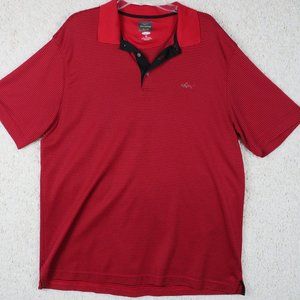 Greg Norman* Men's Short Sleeve 3 Button Straight Hem Stripe Polo Golf Shirt~ XL